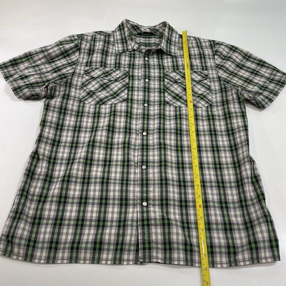 The North Face Men’s Pearl Snap Button Down Short Sleeve Plaid Shirt Size Large - Picture 4 of 6